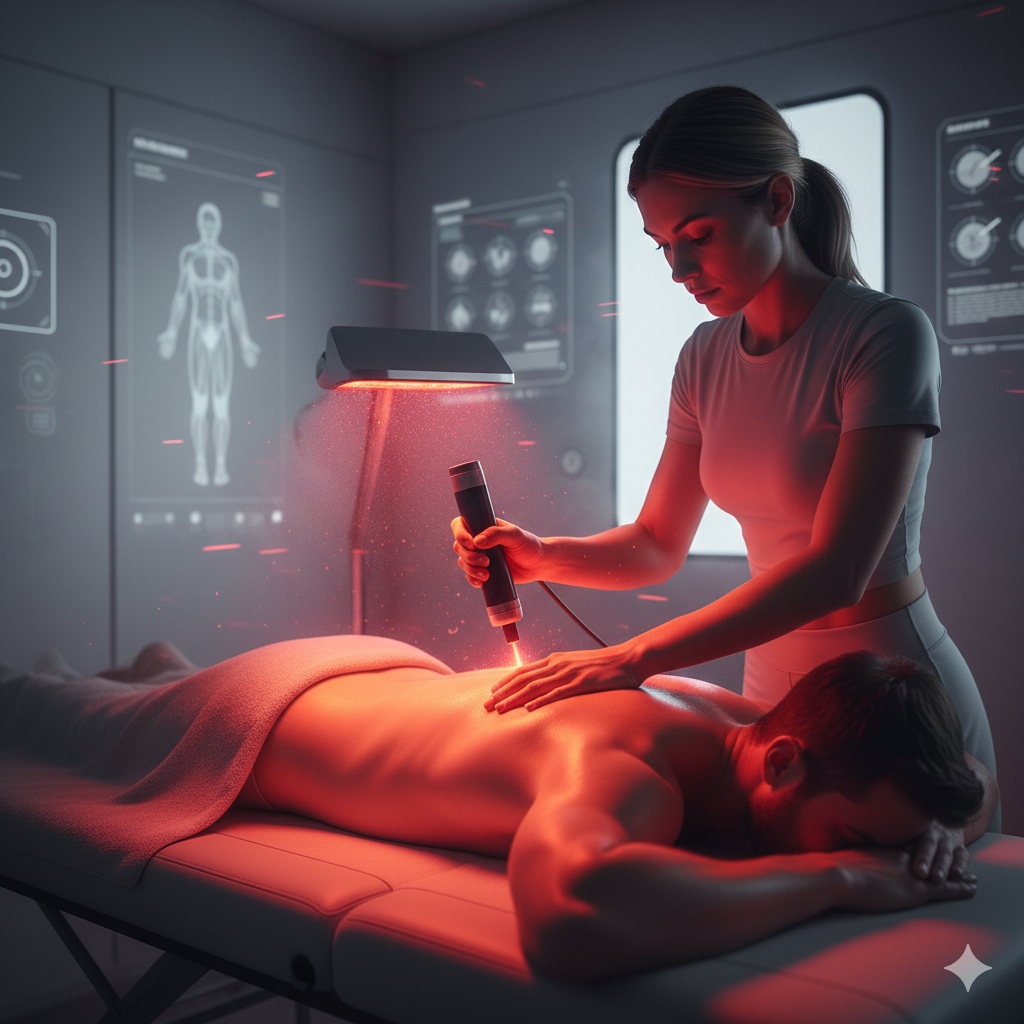 Masaje 4.0 con terapia de luz roja